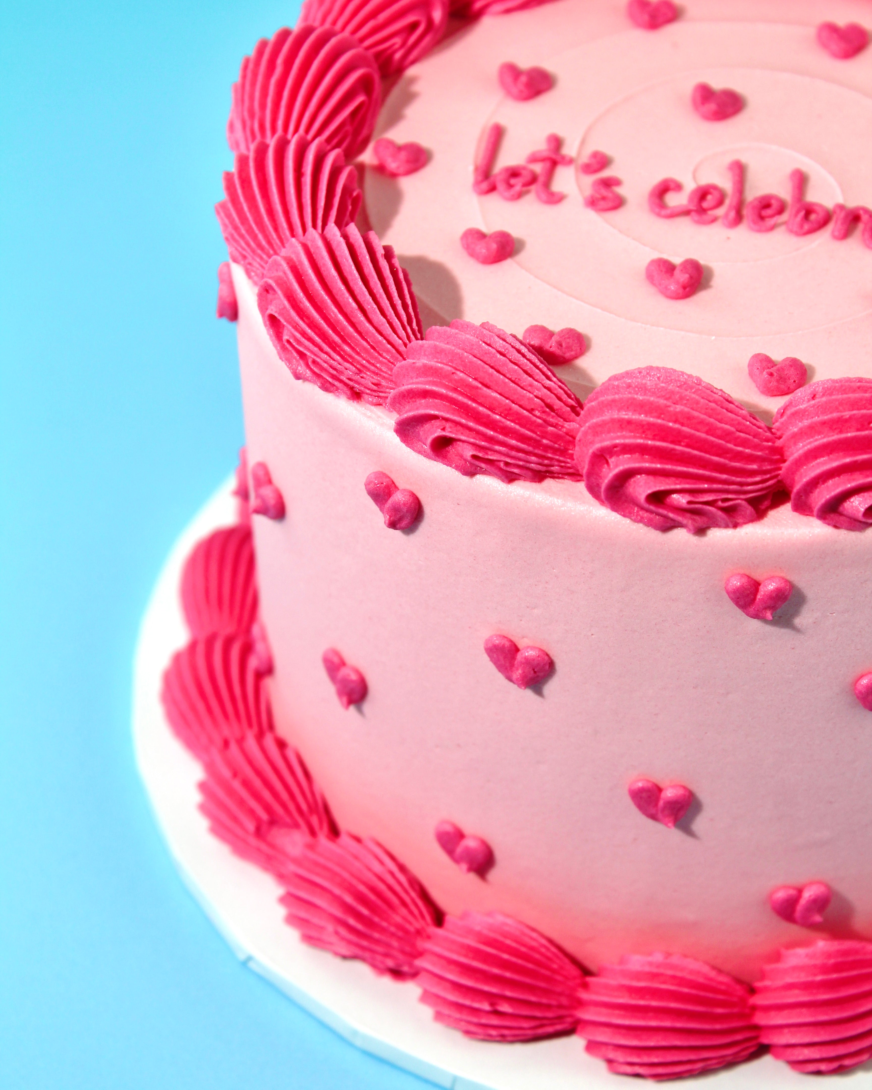 Pink Cake Of Hearts