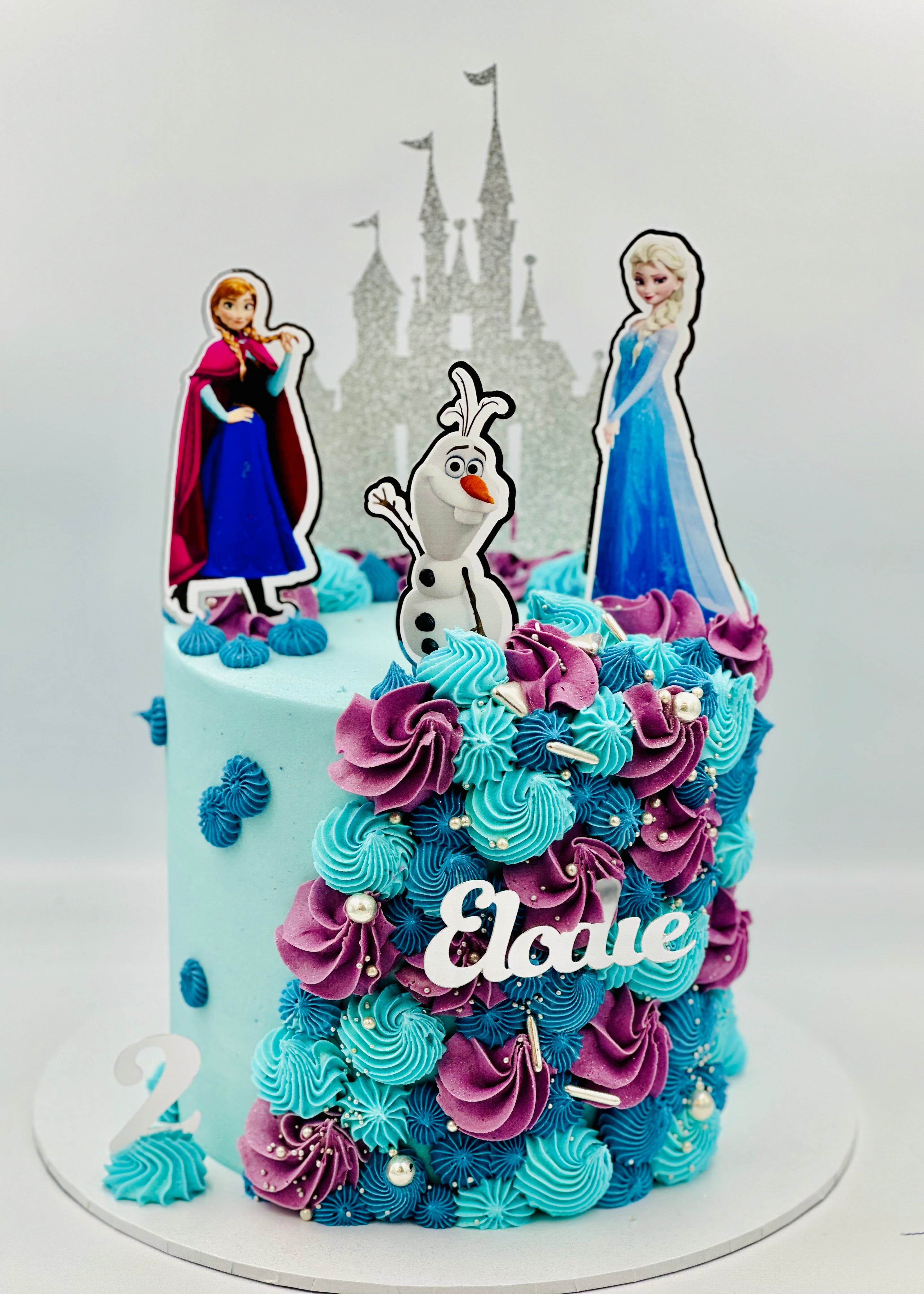 Frozen Elsa And Anna 2 Tier Cake | bakehoney.com