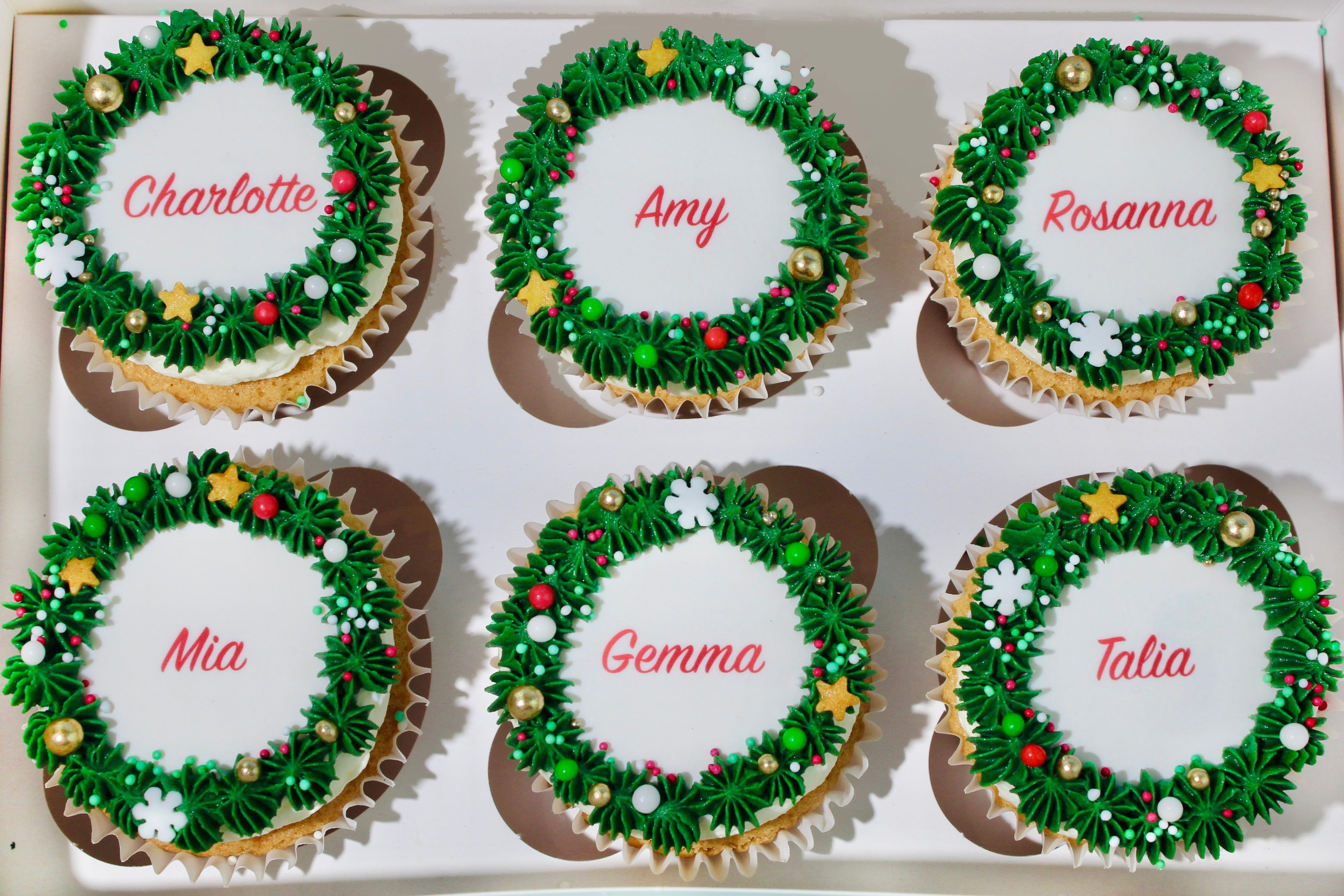 Personalised Christmas Cupcakes