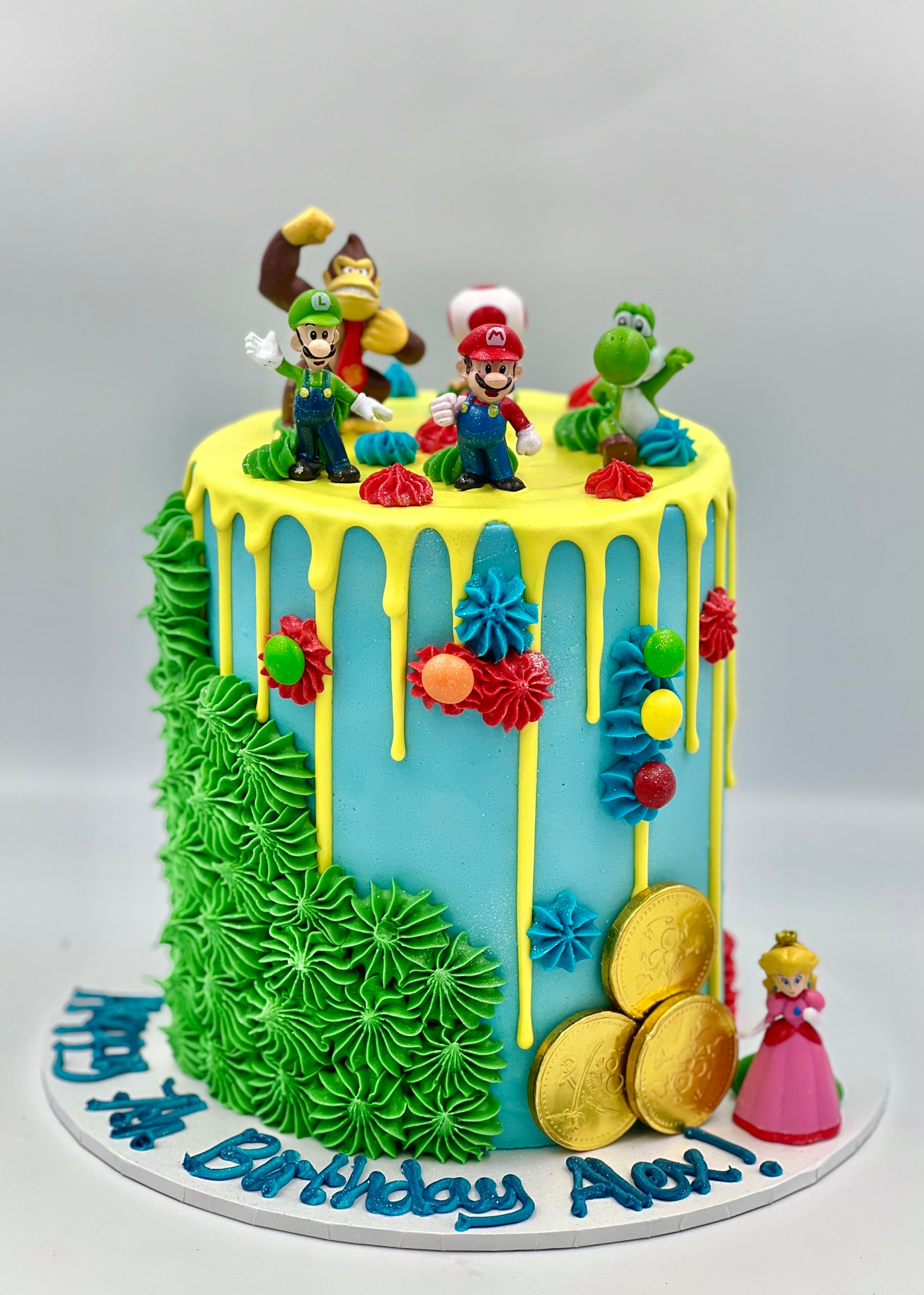 Super Mario Birthday Cake Topper Personalised Name Age 3D - Etsy UK in 2023  | Super mario birthday, Mario bros birthday, Super mario bros birthday party